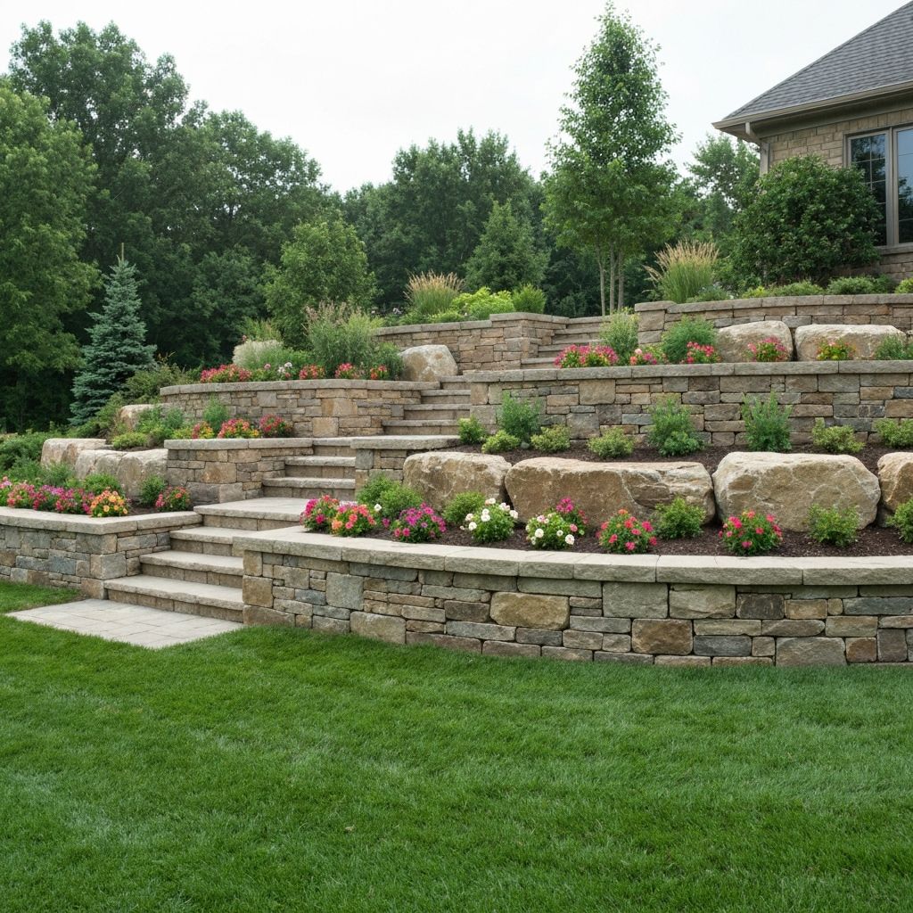 Multi-level retaining wall
