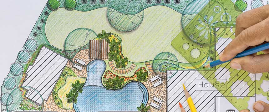 Hand Drawn landscape design